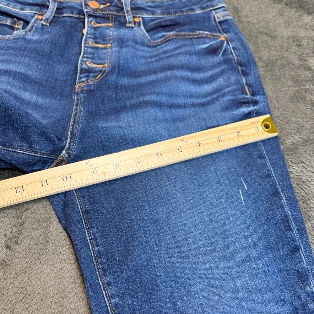 Loft Denim Jeans Size 6 Women Blue Medium Wash Button Fly Raw Hem‎ - Picture 11 of 12